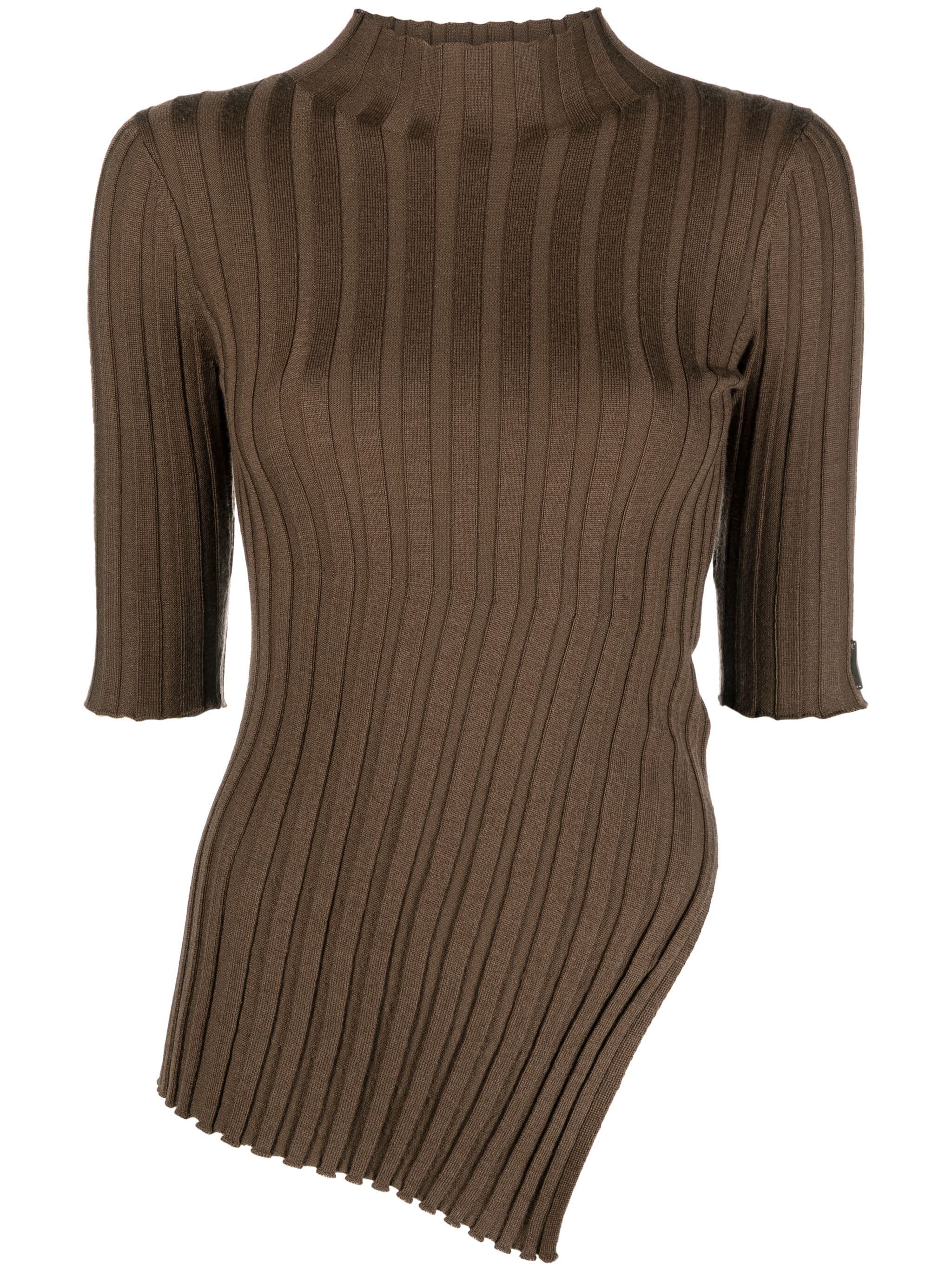 Calvin Klein high-neck ribbed-knit top