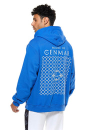 Blue Hoodie Withe Graphic Artwork Print On The Back