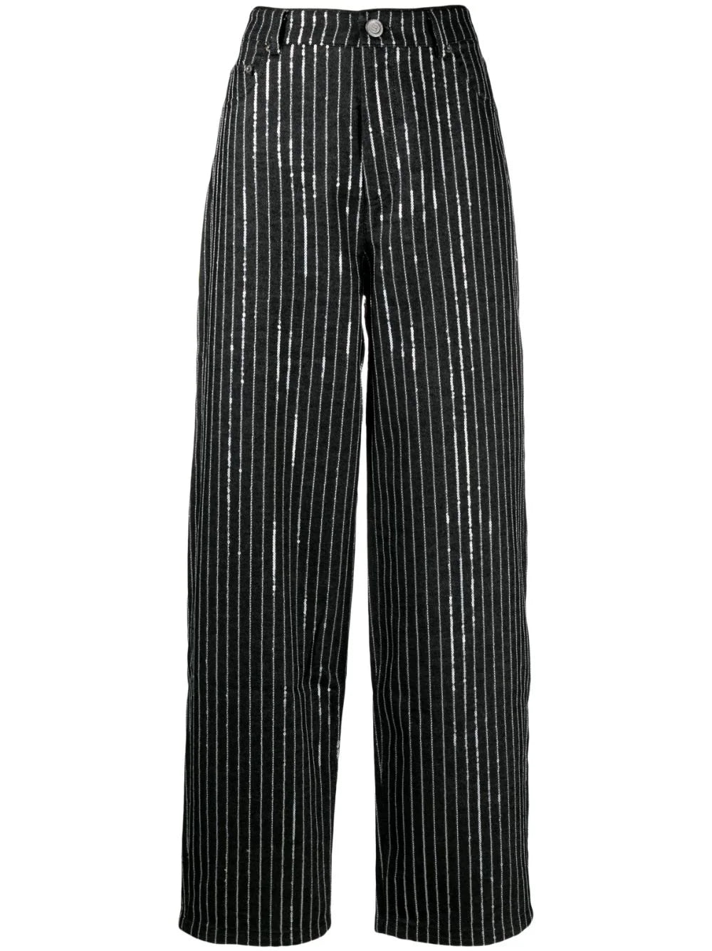 SEQUIN TWILL WIDE PANTS