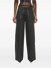 SEQUIN TWILL WIDE PANTS