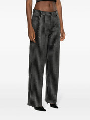 SEQUIN TWILL WIDE PANTS