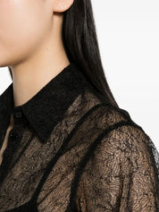 semi-sheer mesh-design shirt