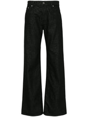 Five-pocket trousers in lamé denim