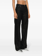 Five-pocket trousers in lamé denim