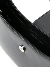 BLACK LEATHER CRESCENT BAG