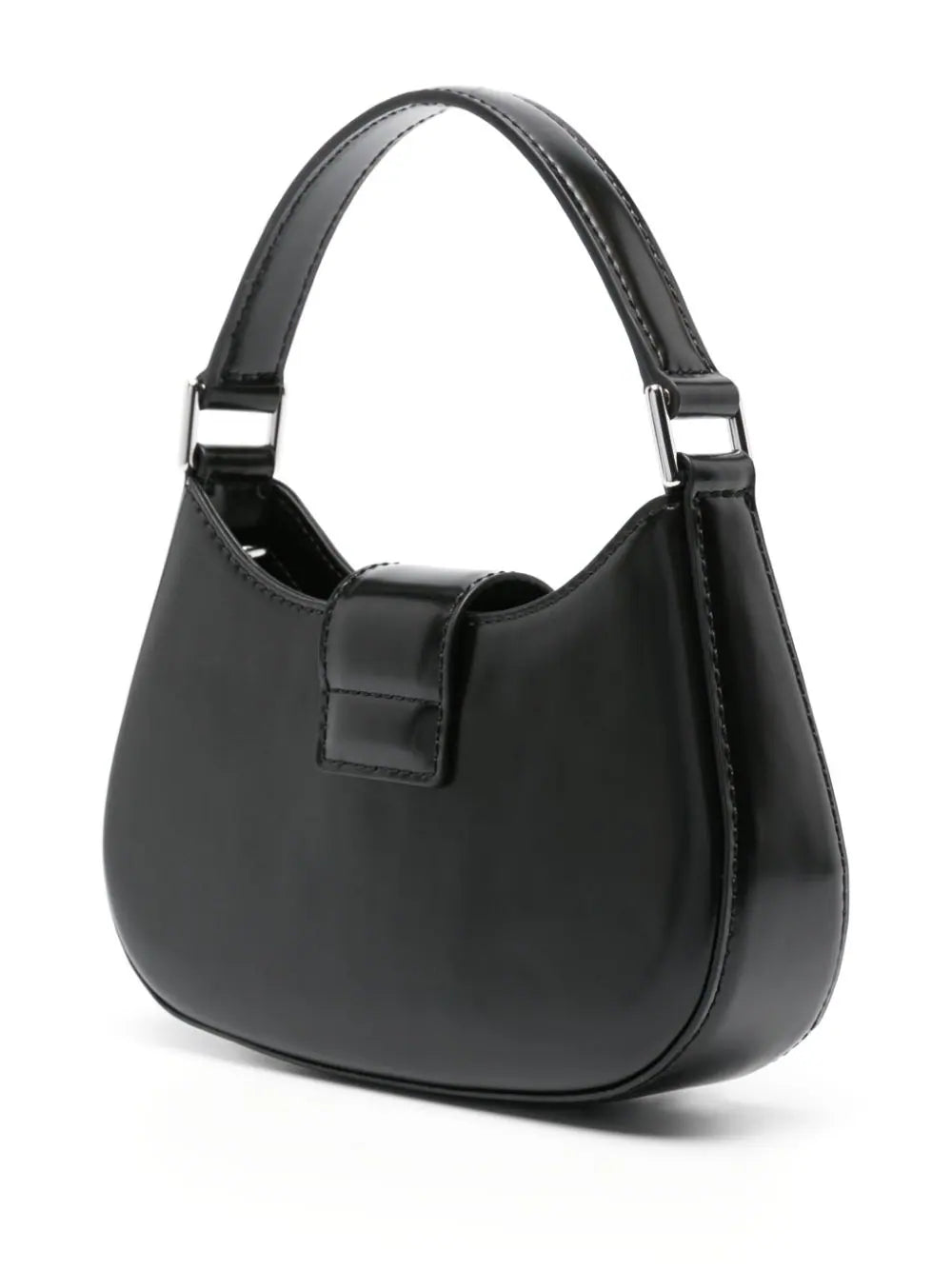 BLACK LEATHER CRESCENT BAG حقيبة 