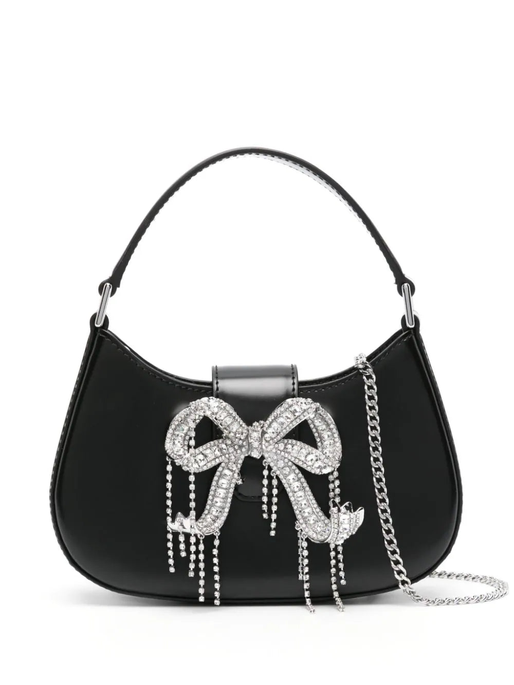 BLACK LEATHER CRESCENT BAG حقيبة 