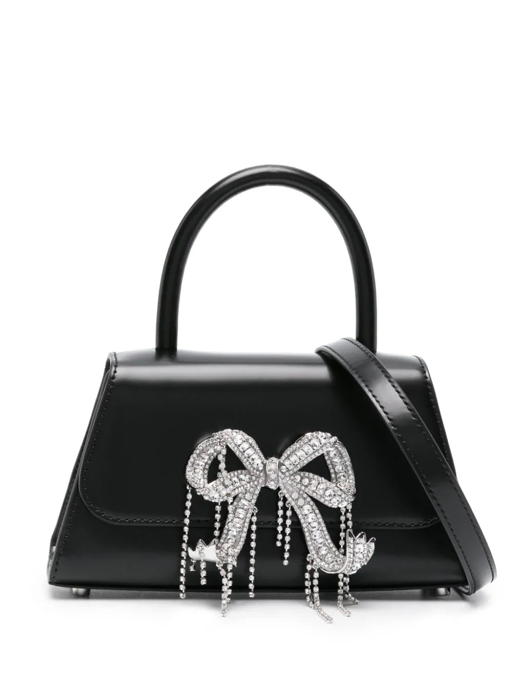 BLACK LEATHER MINI BOW BAG حقيبة 