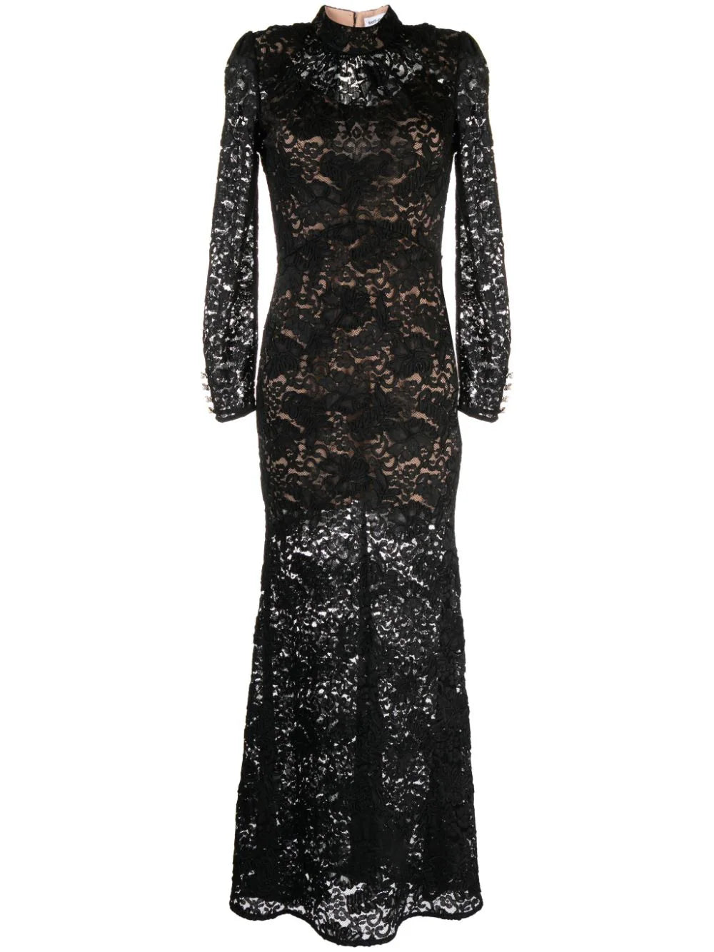 BLACK CORD LACE MAXI DRESS