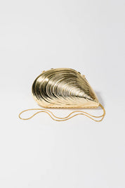 BRIDGET METAL OYSTER SHELL CLUTCH