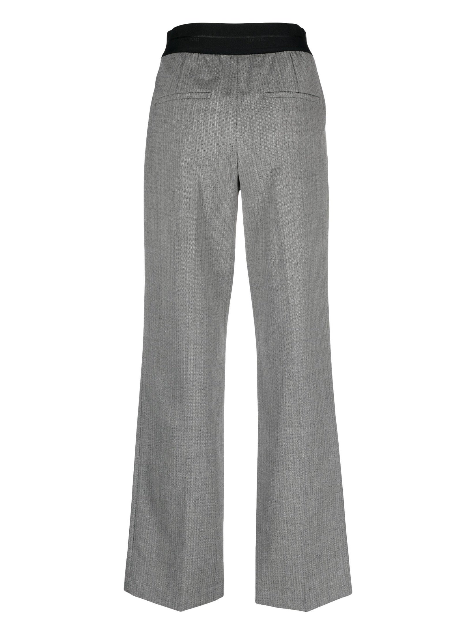 Helmut lang herringbone elasticated-waistband trousers