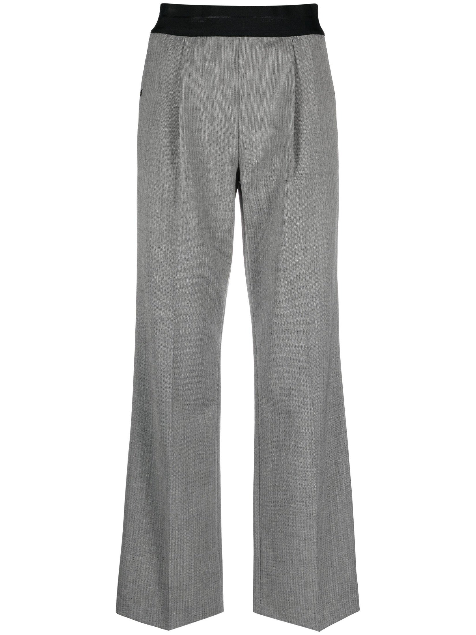 Helmut lang herringbone elasticated-waistband trousers