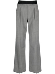 Helmut Lang herringbone elasticated-waistband trousers