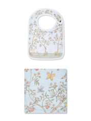 CARRE & SATIN BIB SETS IN BLOOM BLUE