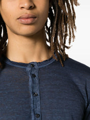 round-neck linen T-shirt