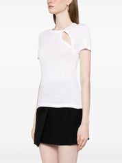 asymmetric short-sleeve top