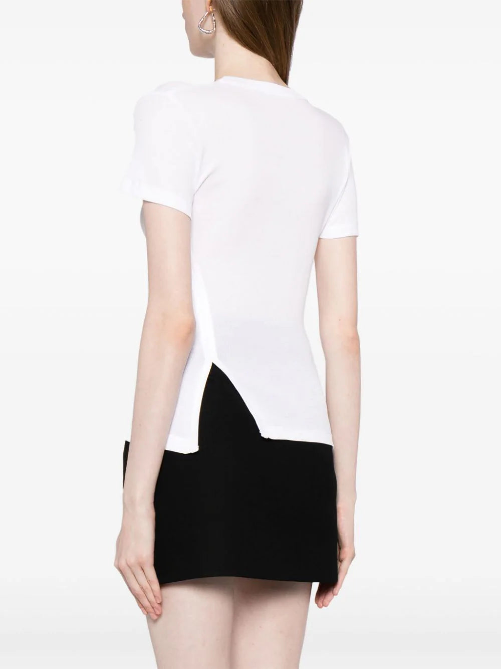 asymmetric short-sleeve top