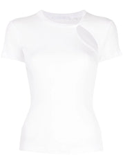 asymmetric short-sleeve top