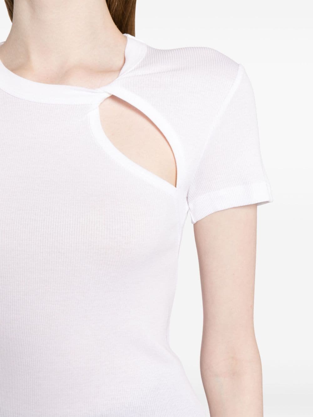 asymmetric short-sleeve top