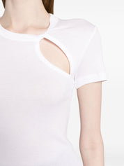 asymmetric short-sleeve top