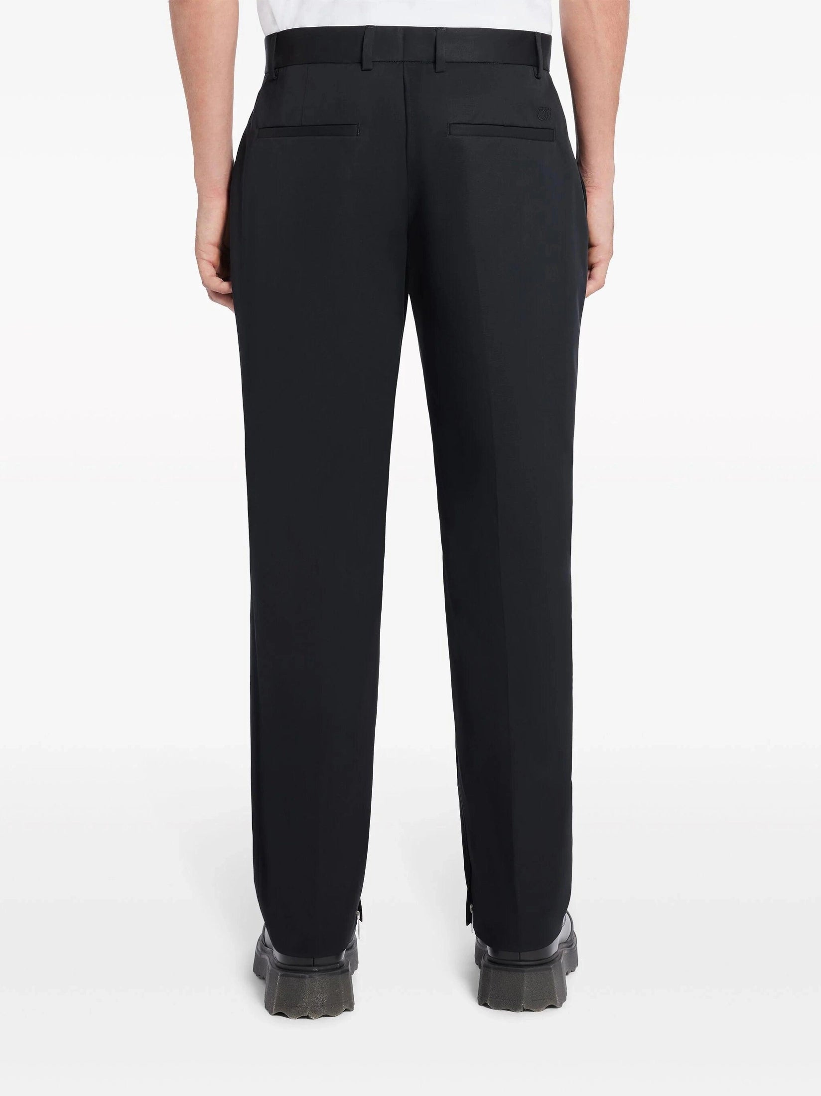 Off-white cotton tailored trousers