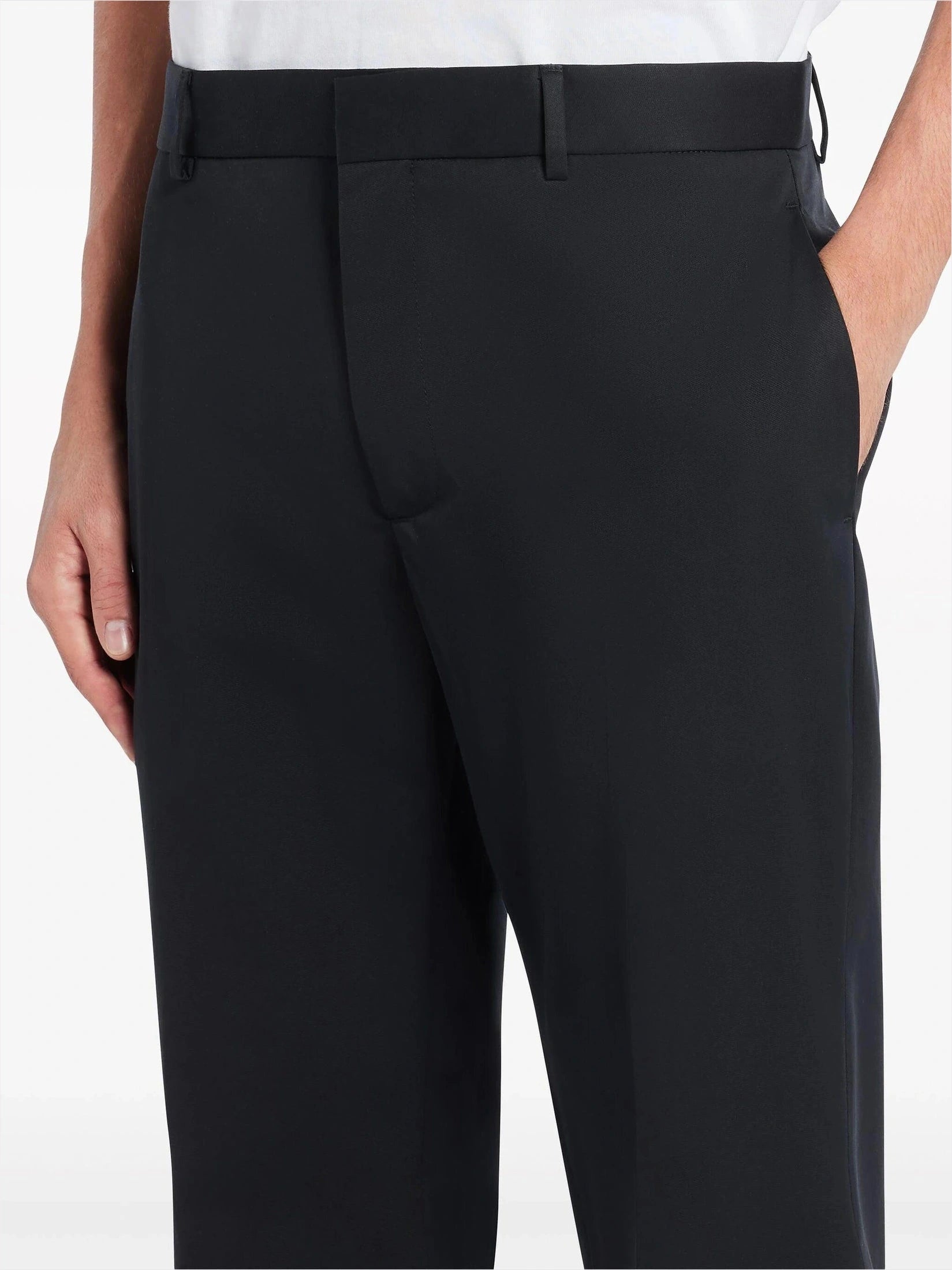 Off-white cotton tailored trousers
