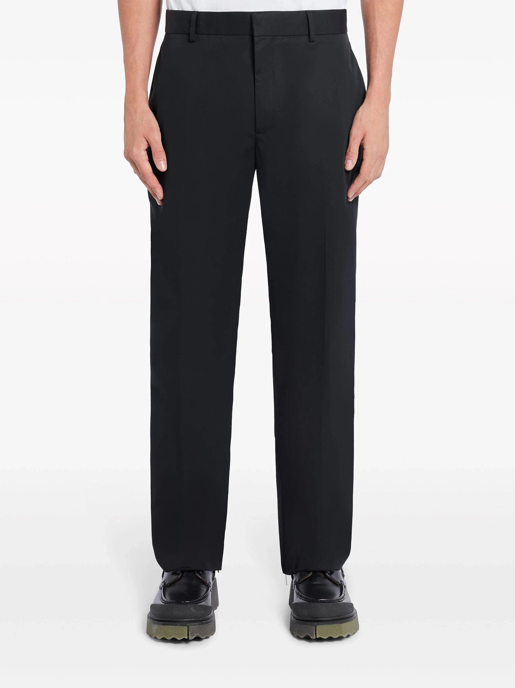Off-white cotton tailored trousers