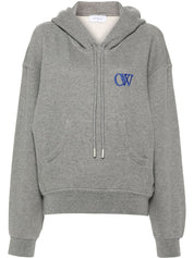 embroidered-logo cotton hoodie