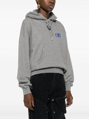 embroidered-logo cotton hoodie