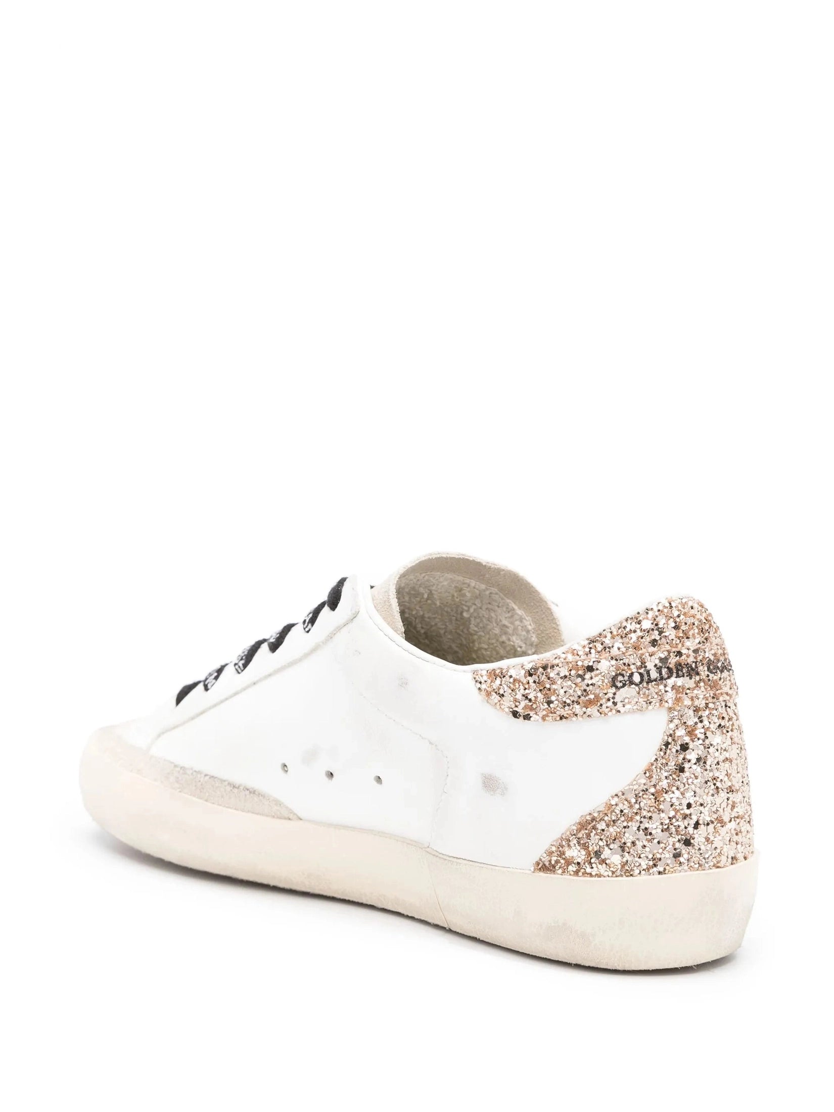 Super-star leather upper glitter star heel and spur metal lettering