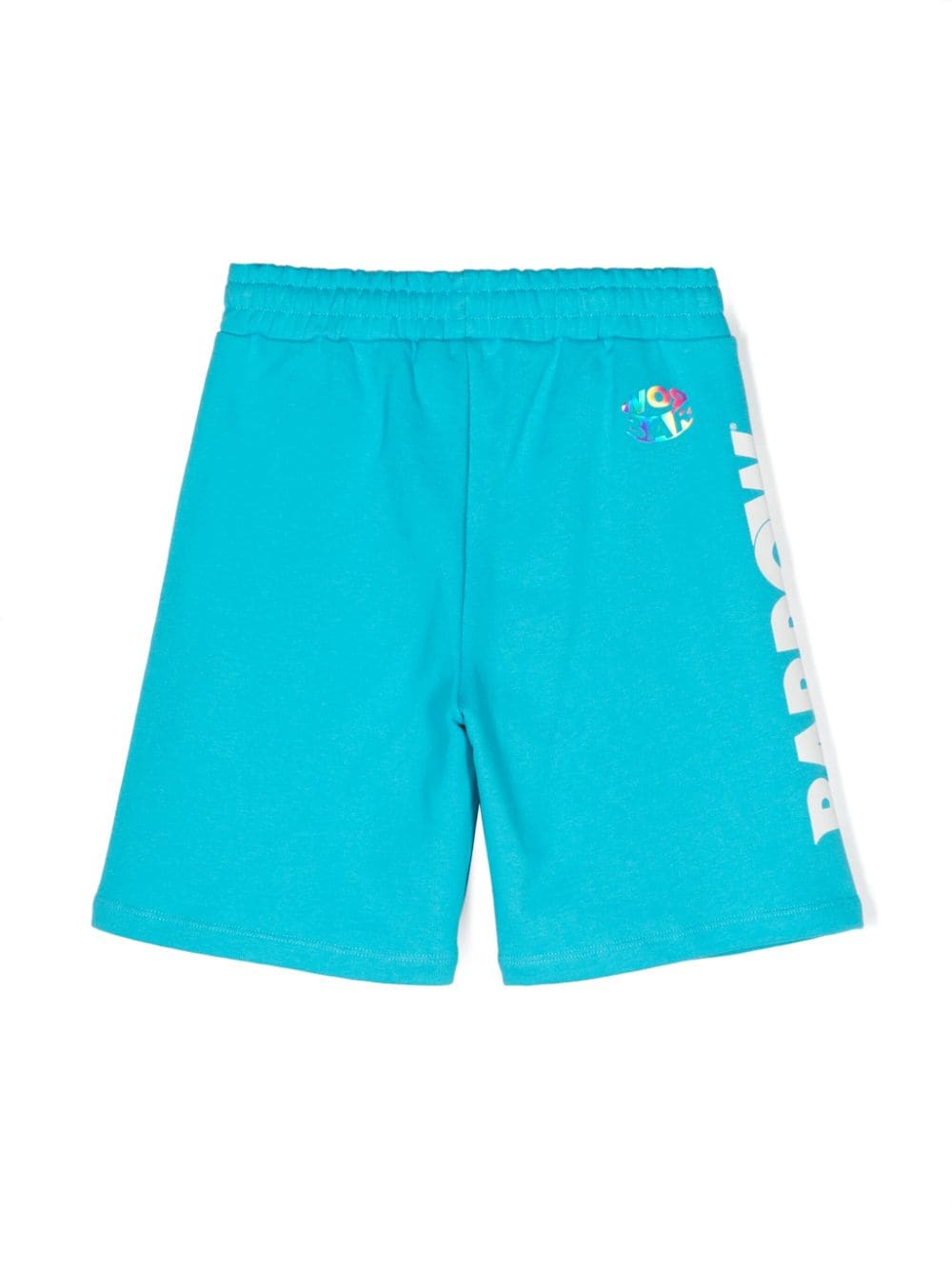 logo-print cotton track shorts