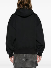 logo-embroidered cotton hoodie