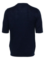 ribbed short-sleeve jumper