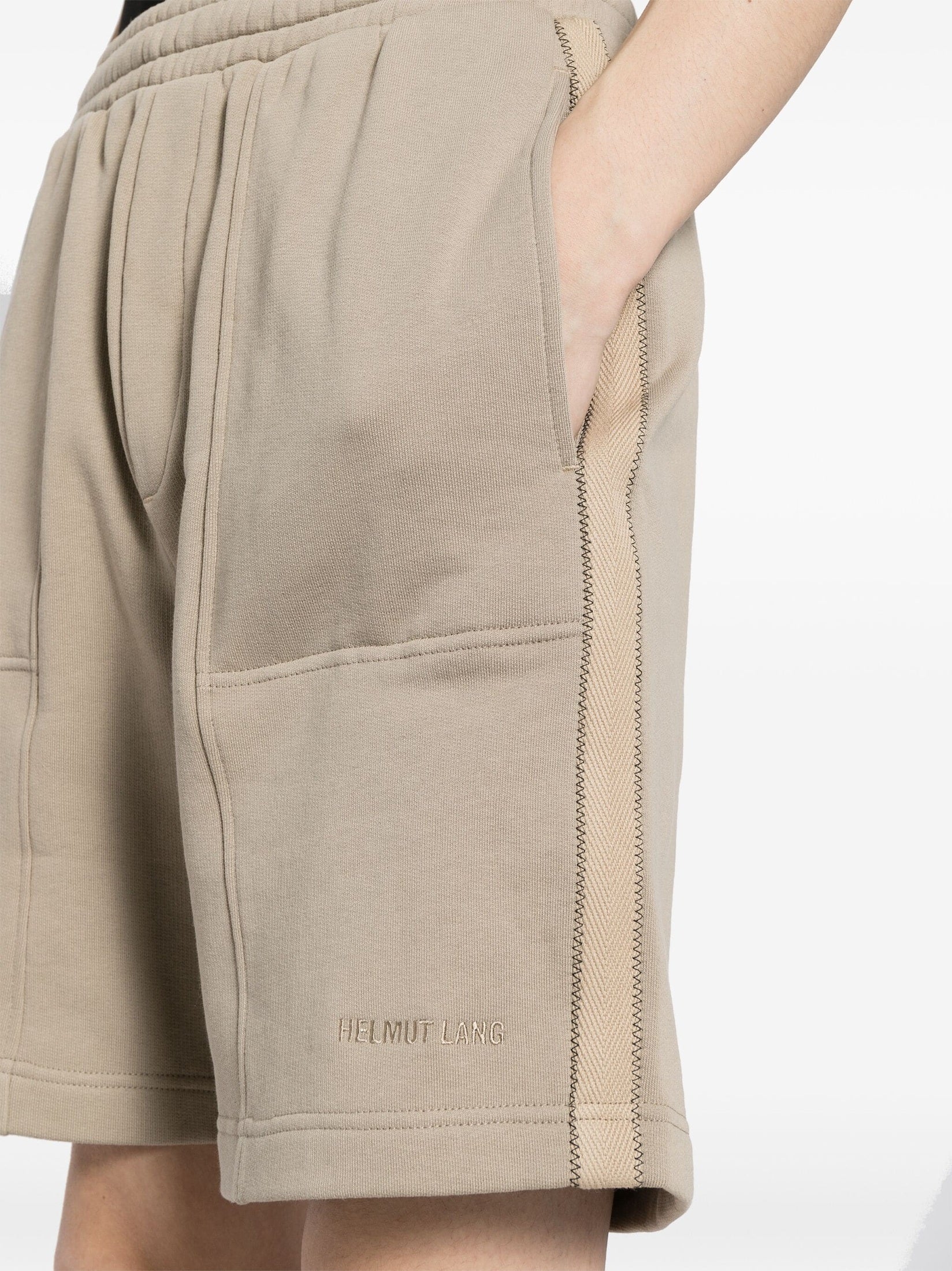 Helmut lang logo-embroidered tape track shorts