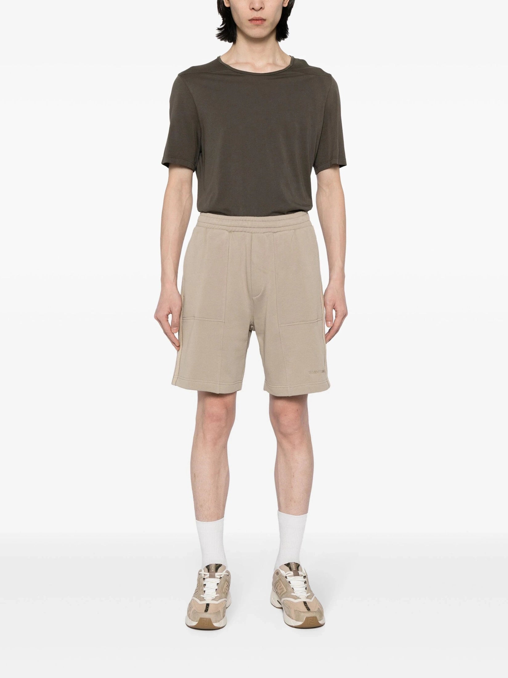 Helmut lang logo-embroidered tape track shorts