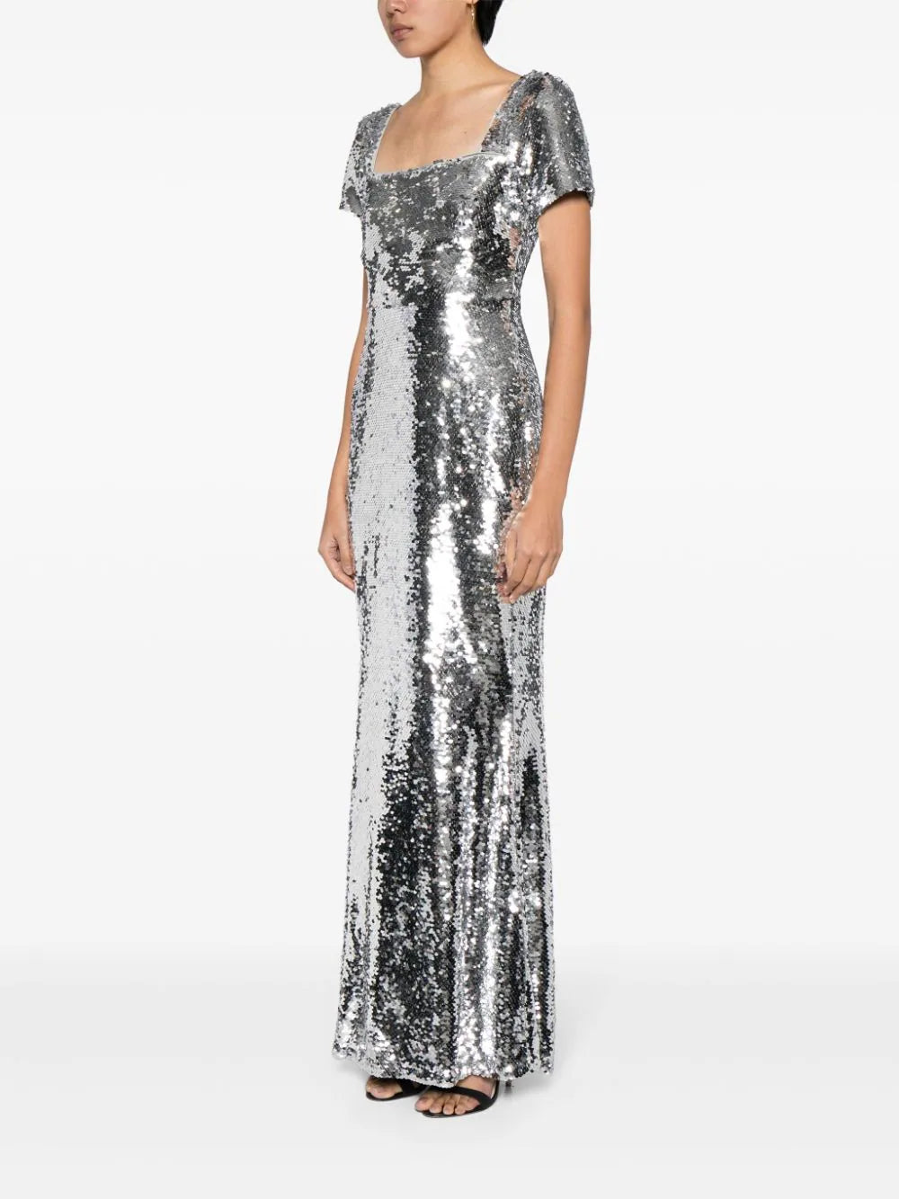 SILVER SEQUIN MAXI DRESS