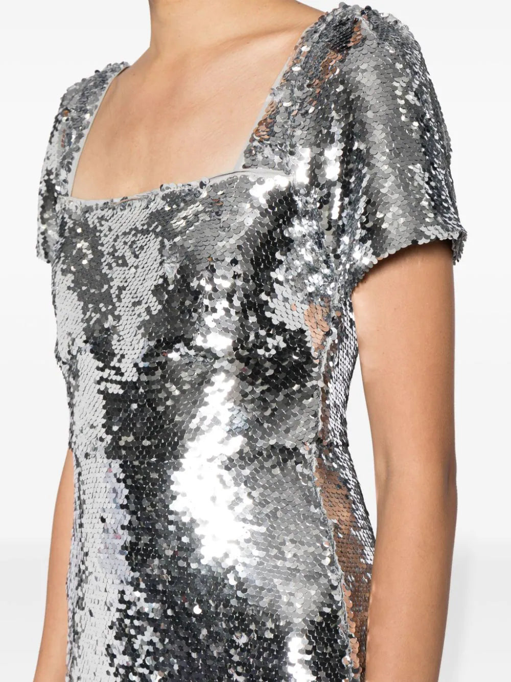 SILVER SEQUIN MAXI DRESS