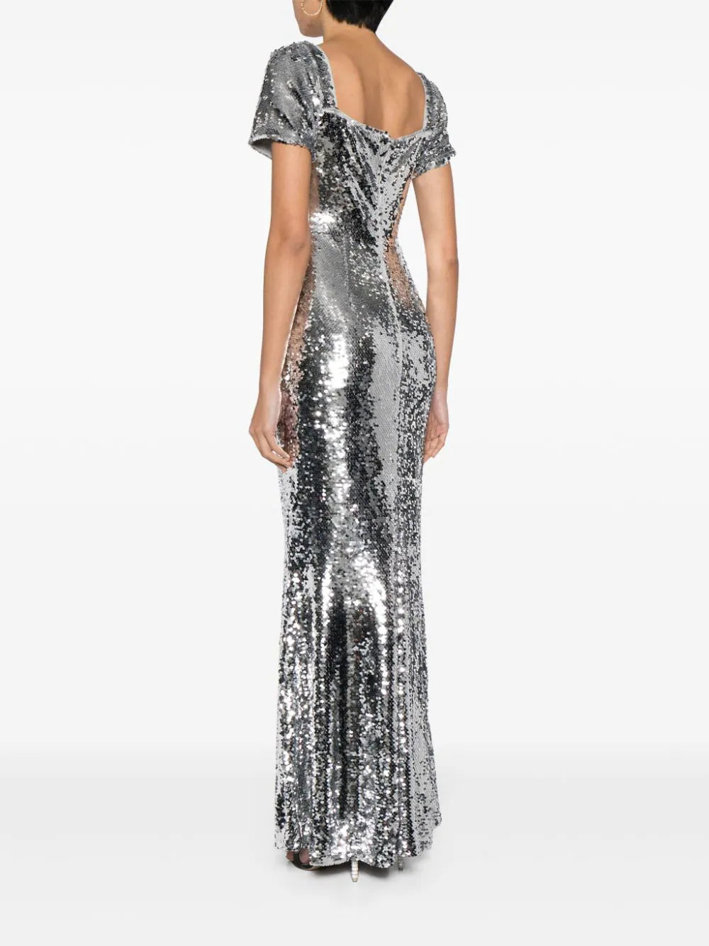 SILVER SEQUIN MAXI DRESS