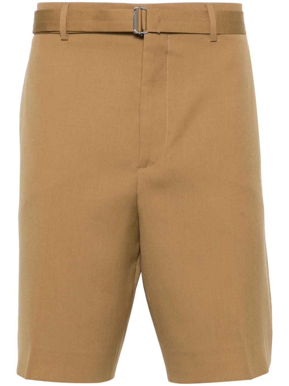 Pressed crease wool shorts