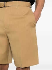 Pressed crease wool shorts