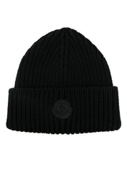 Moncler rubberised-logo knitted beanie