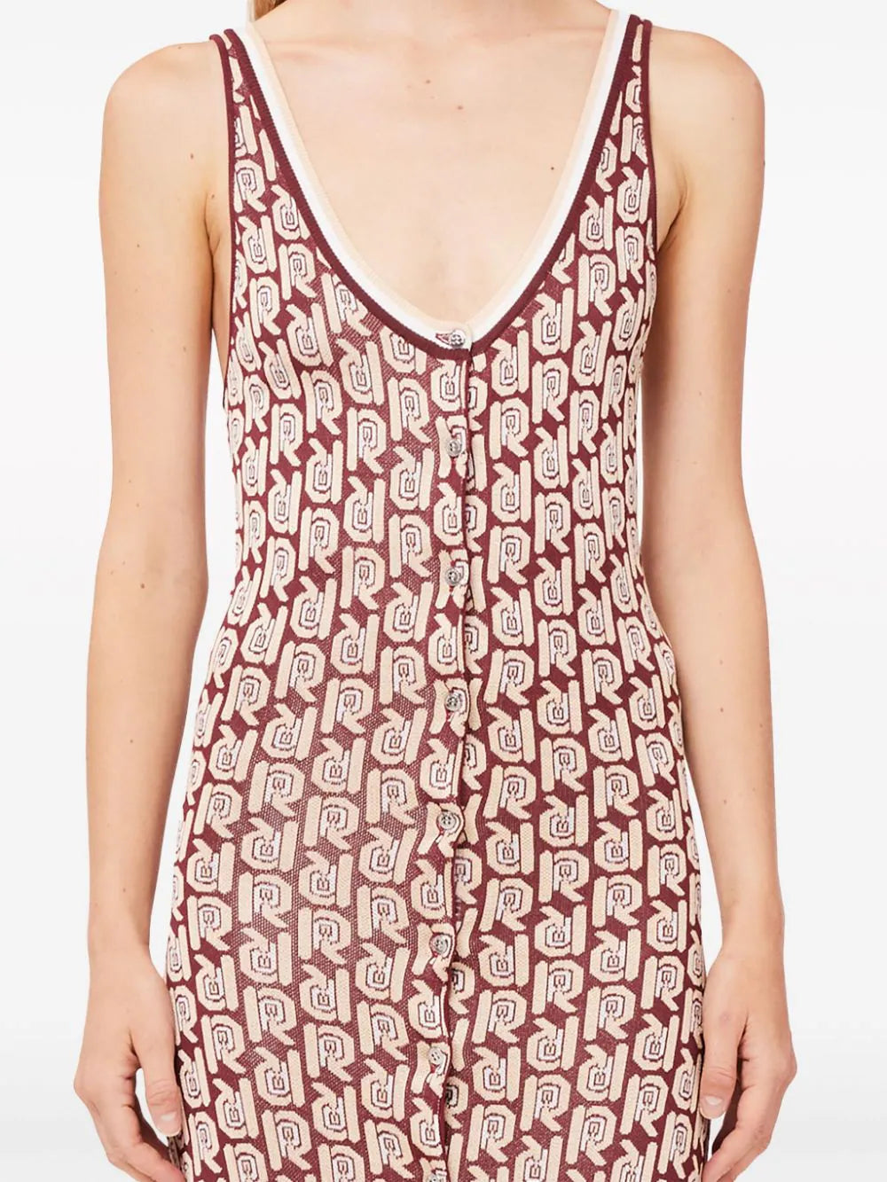 monogram-pattern scoop-neck dress