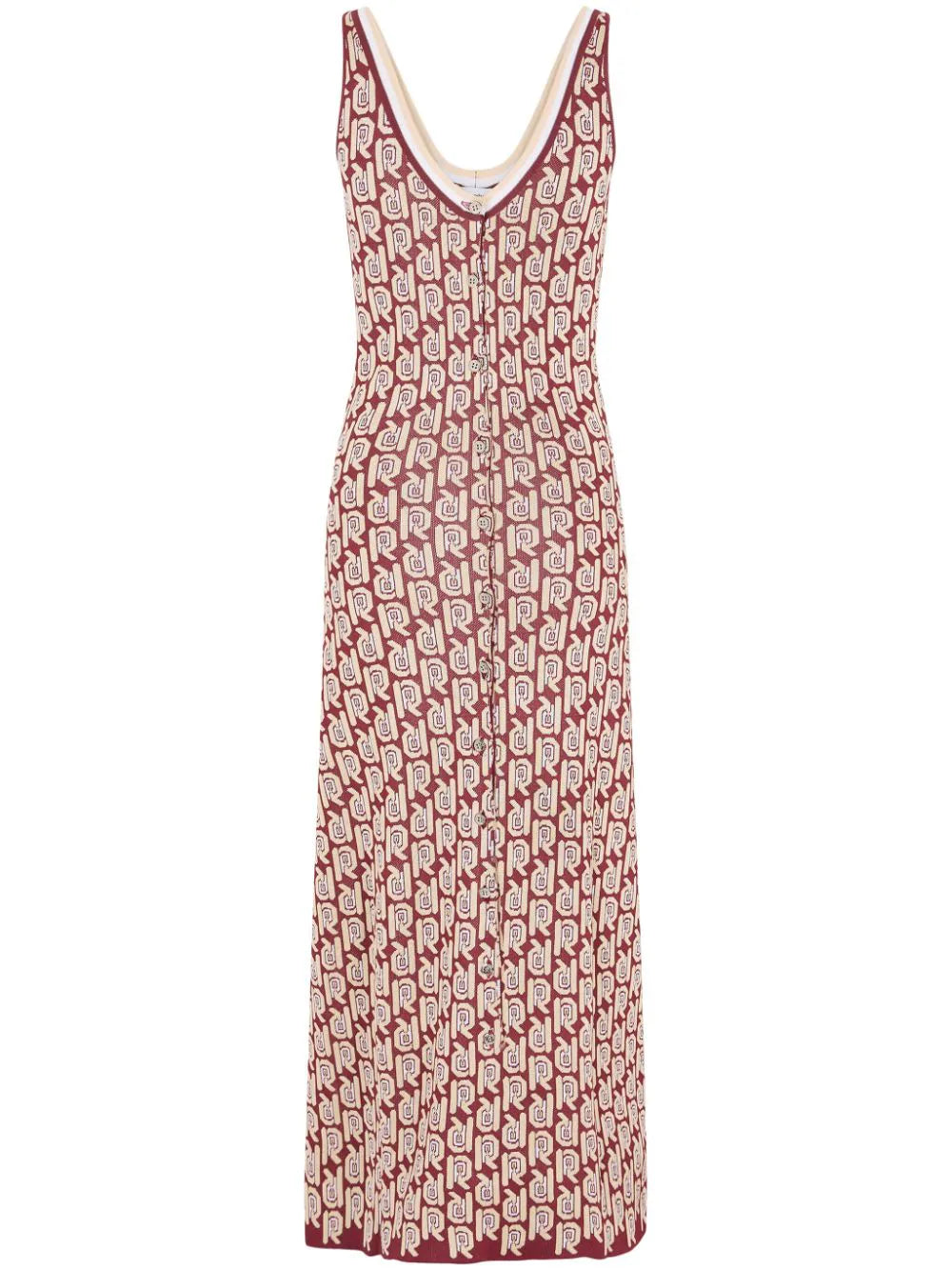 monogram-pattern scoop-neck dress