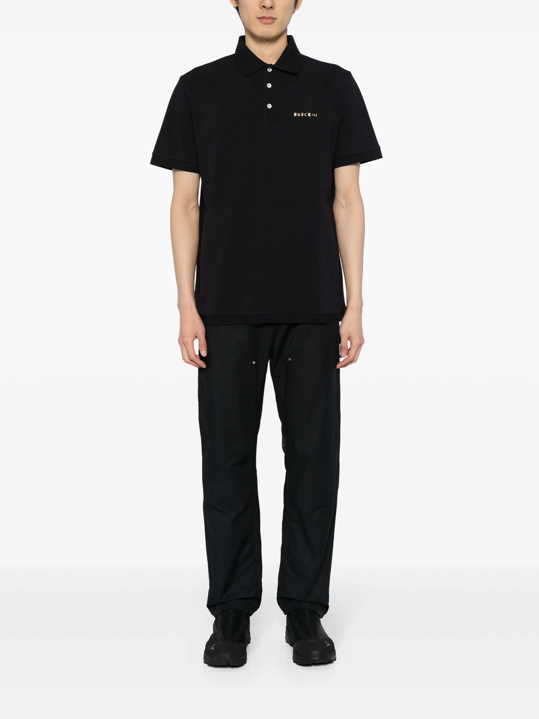 Buscemi logo-plaque cotton polo shirt