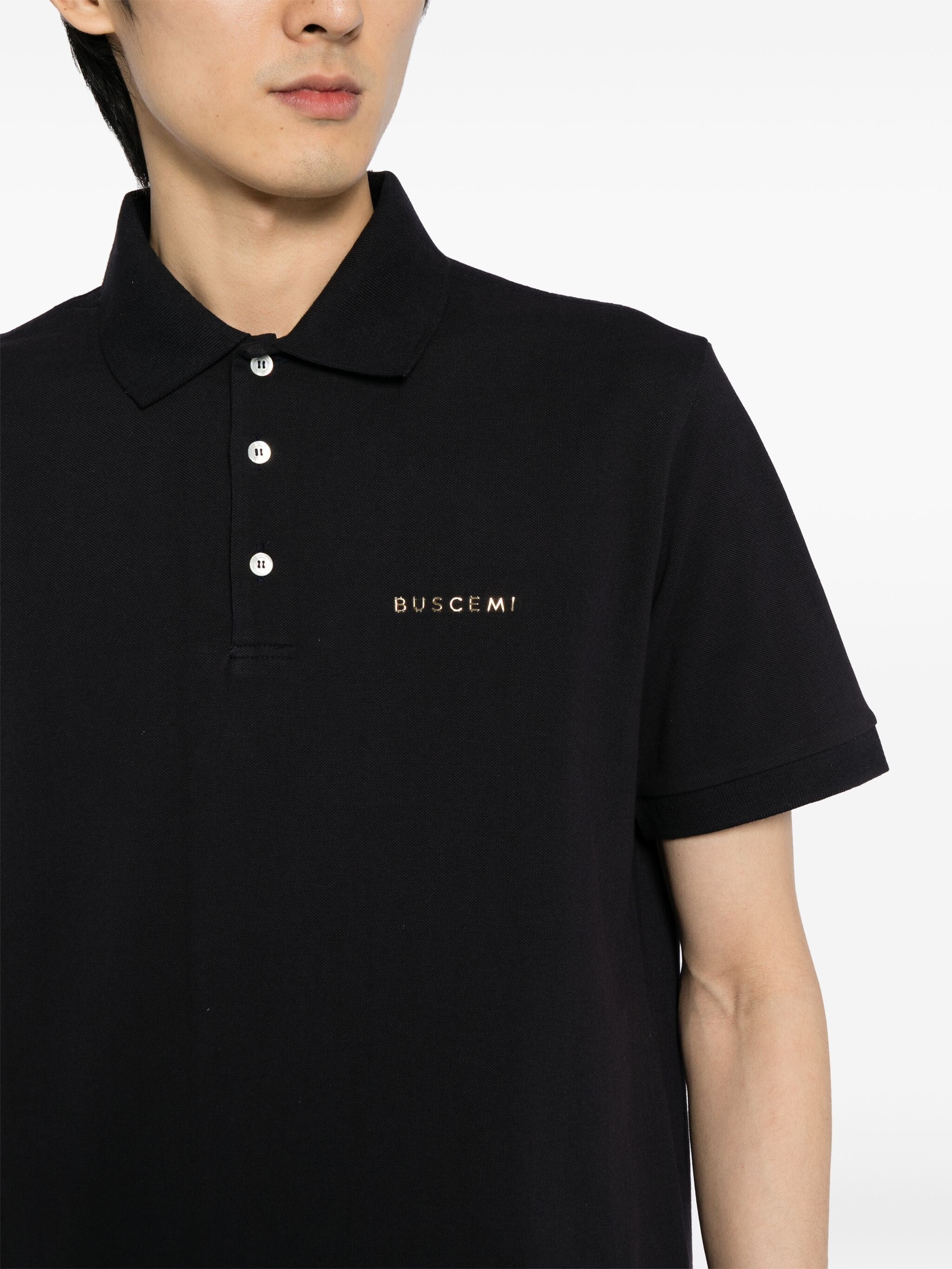 Buscemi logo-plaque cotton polo shirt