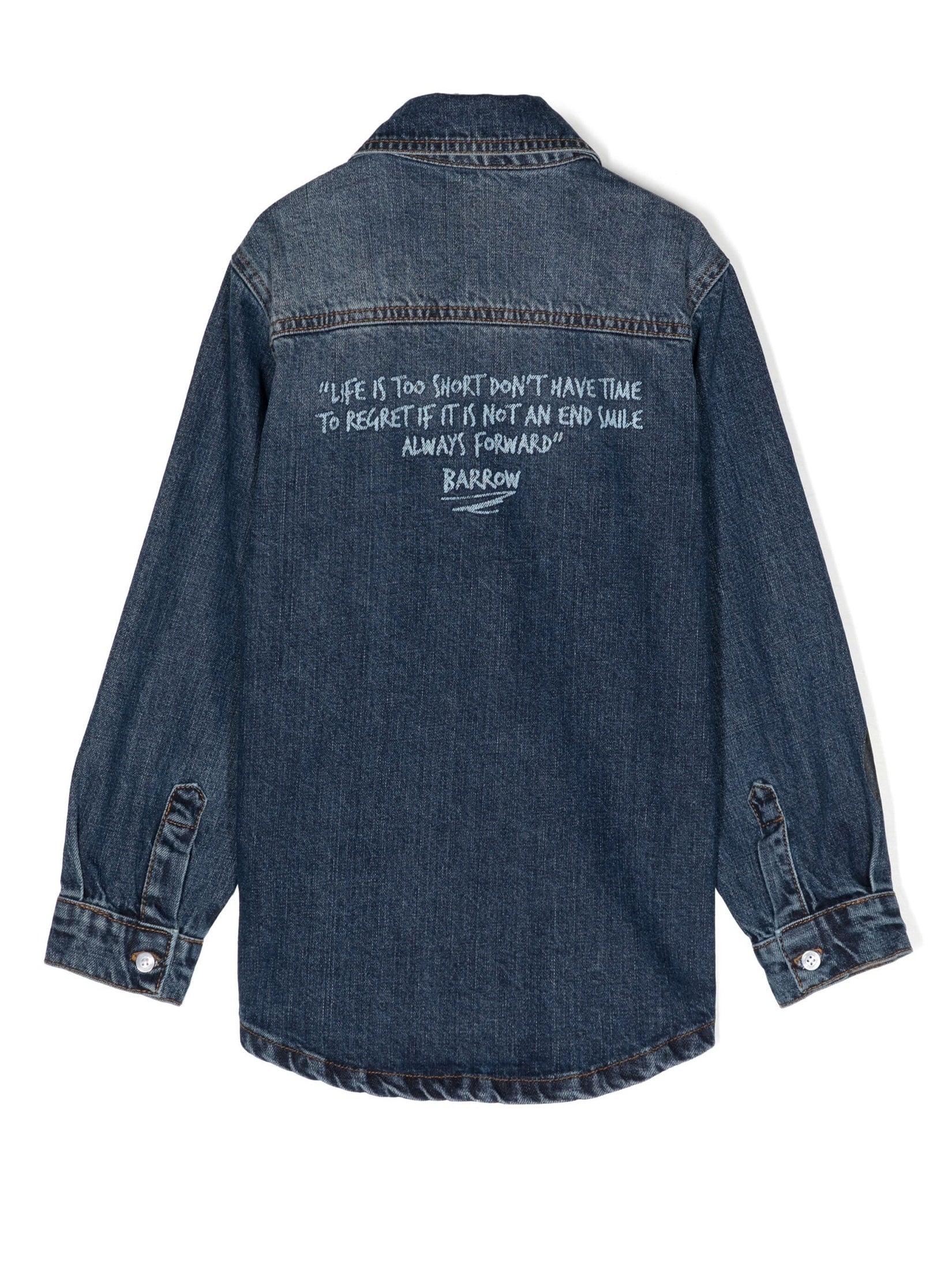 Barrow kids logo-print denim jacket