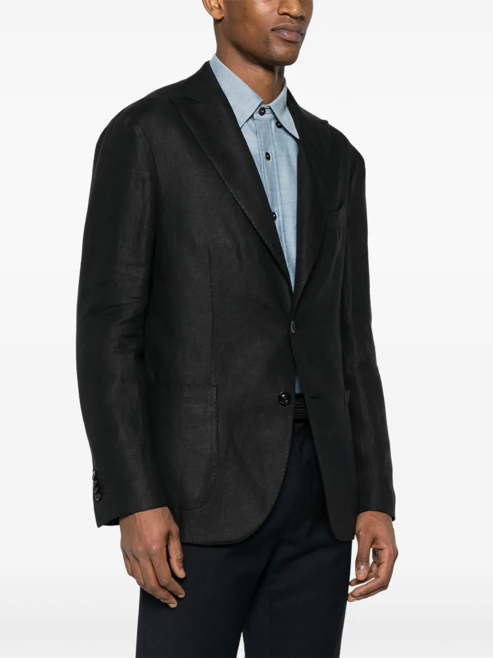 Single-breasted linen blazer