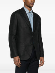 Single-breasted linen blazer