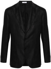 Single-breasted linen blazer