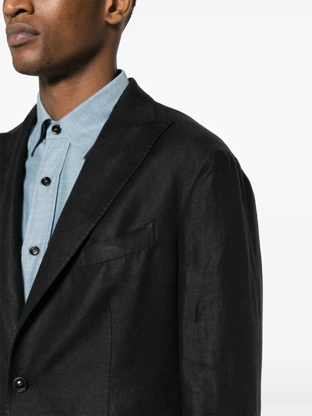 Single-breasted linen blazer